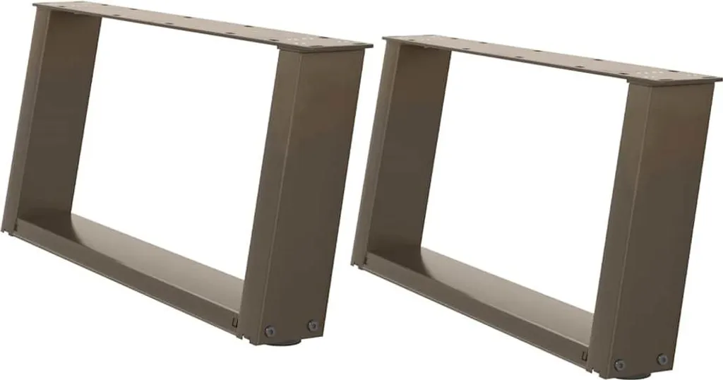 vidaXL Gambe del tavolino a U 2 pz. Acciaio naturale 60x(30-31) cm Acciaio