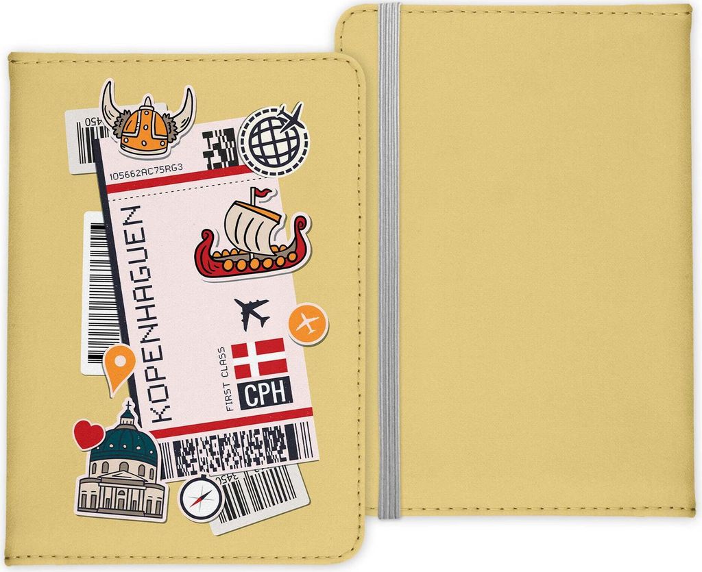22Feels Kopenhagen Souvenir Reisepasshülle Organizer Reisen Gadgets Dänemark Europa Hauptstadt Urlaub Kunst-Leder Etui Cover Frauen Männer Kinder