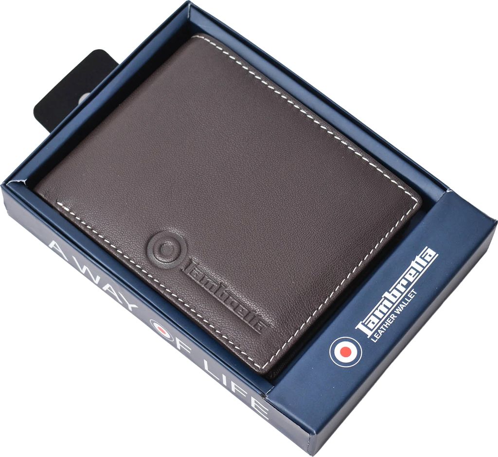 Lambretta - Leder Brieftasche Logo LB107 (Einheitsgröße) (Dunkelbraun)