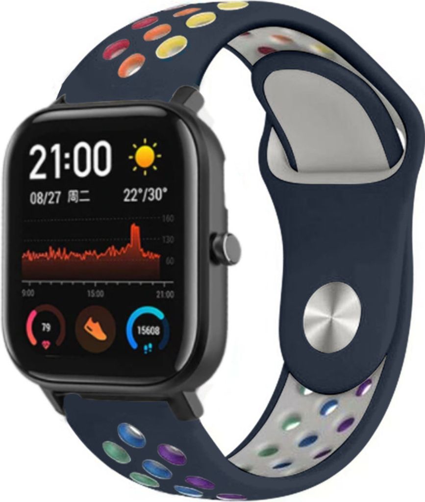Strap-it Xiaomi Amazfit GTS Sportarmband (Bunt Dunkelblau) Produktbild 