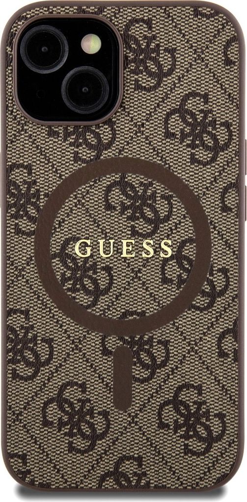 Guess GUHMP15MG4GFRW iPhone 15 Plus / 14 Plus 6.7" braun hardcase 4G Collection Leder Metal Logo MagSafe Schutzhülle