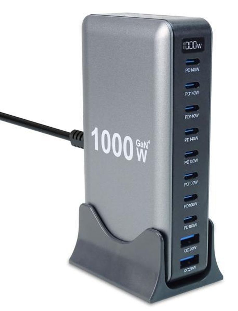 keepdrum USB-Schnell-Ladestation GaN10 10 Anschlüsse Produktbild 