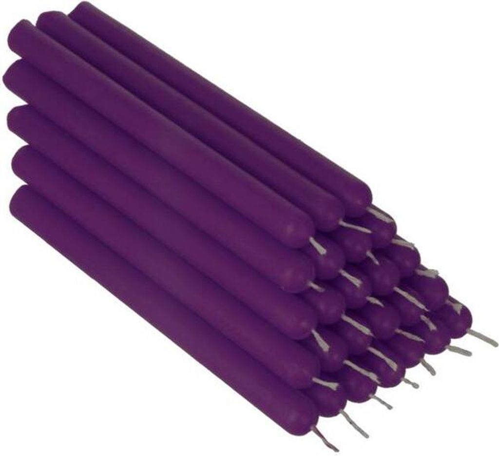 25x Violett Bienenwachs 12cm Tafelkerzen Ritualkerze Produktbild 