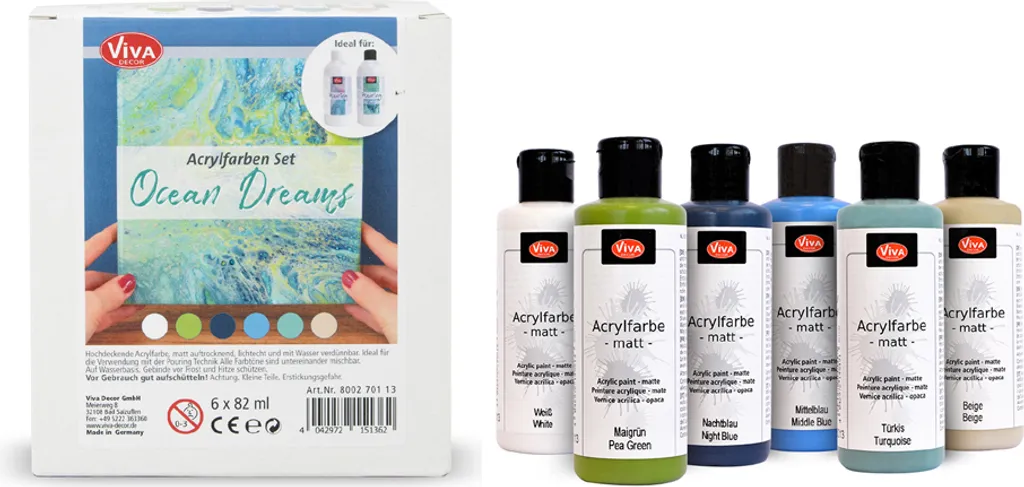 Peinture Acrylique Ocean Dreams pour Paysages Marins et Déco - 6 Pcs