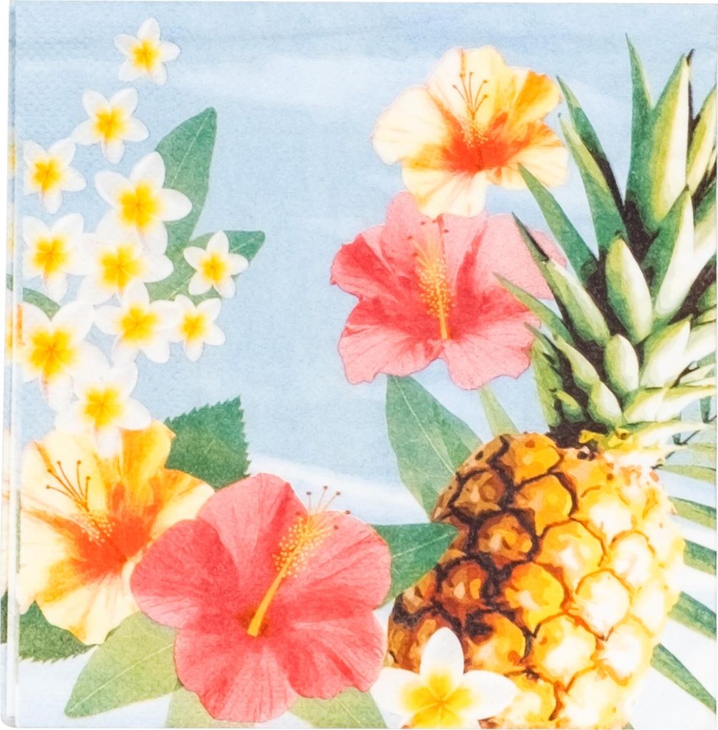 Hawaii Papierservietten Party-Zubehör 20 Stück bunt 33x33cm Produktbild 