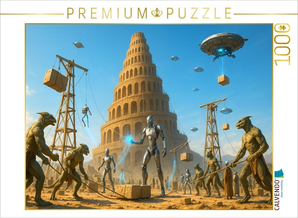 CALVENDO Puzzle Turm von Babel – Bau durch Multiversen | 1000 Teile Lege-Größe 64x48cm Foto-Puzzle für glückliche Stunden