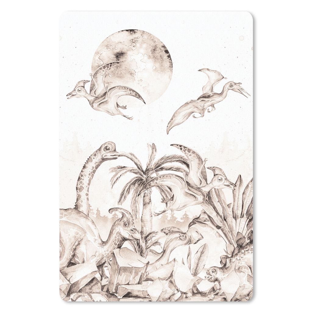 MuchoWow Mauspad Mousepad Dino - Kinder - Dschungel - Pflanzen - Kinder 40x60 cm - Mousepads - Maus Mat - Pad - Mausunterlage - Schreibtisch Acce...