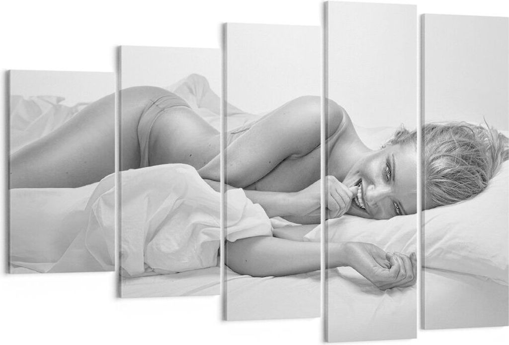 Bild auf Leinwand - Leinwandbild - Weiblich mode modell posieren - 150x100cm - Wand Bild - Wanddeko - Leinwanddruck - Bilder - Kunstdruck - Leinwan...