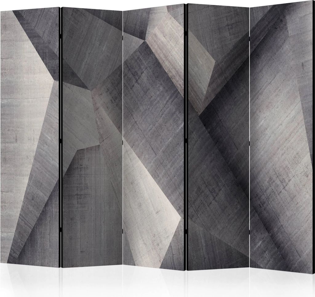 5-teiliger Einseitiger Vlies Paravent - Abstract concrete blocks II 225x172 cm Muster f-C-0397-z-c