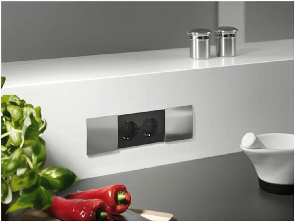 Double prise pour plan de travail cuisine DUE inox avec volet coulissant - 4