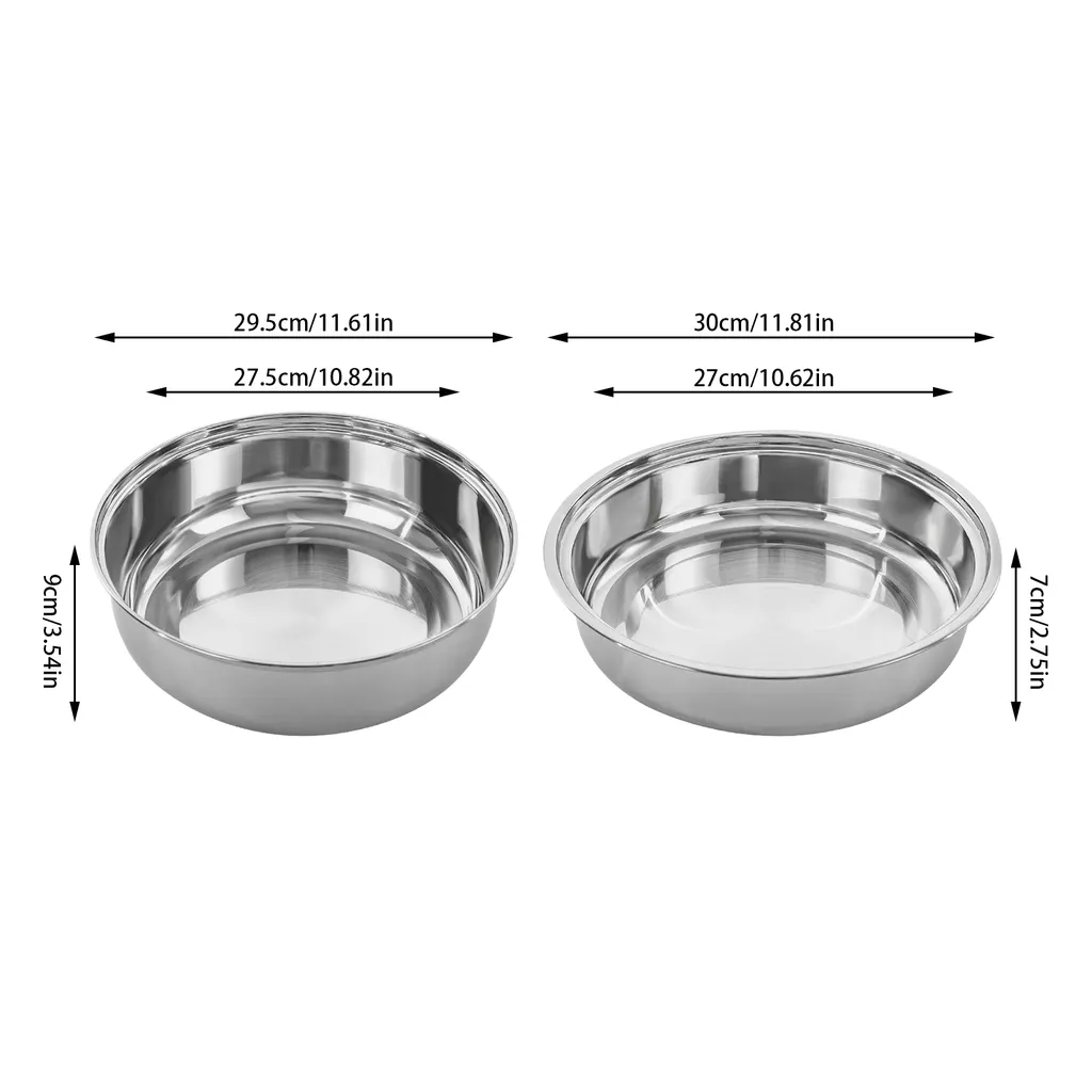 Chafing Dish en Acier Inoxydable Argent avec Couvercle de 4L - 4