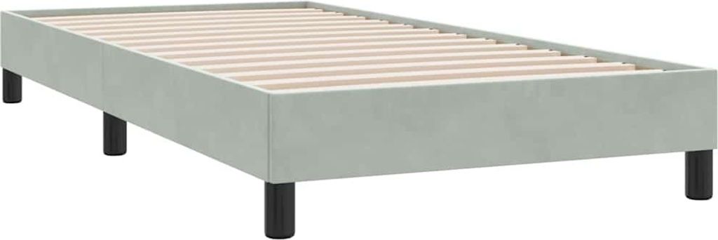 Bettgestell ohne Matratze Hellgrau 100x210 cm Samt
