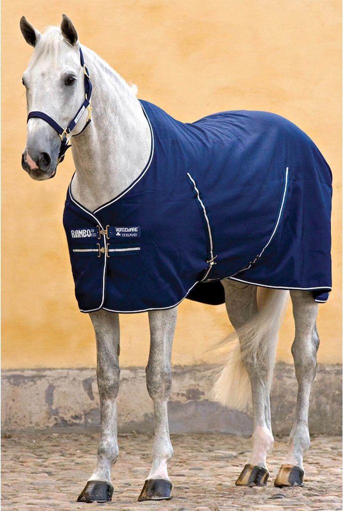 Horseware Ireland Stalldecke Rambo Stable Rug 200g Winterdecke Navy/Navy & White 155 (6'9)