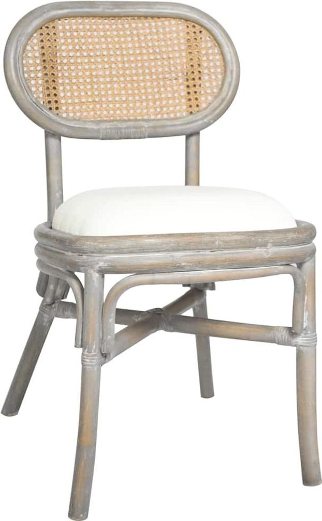 vidaXL Esszimmerstühle 2 Stk. Grau Leinen