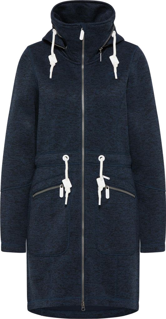 ICEBOUND damen strickfleecemantel - marine melange, XS