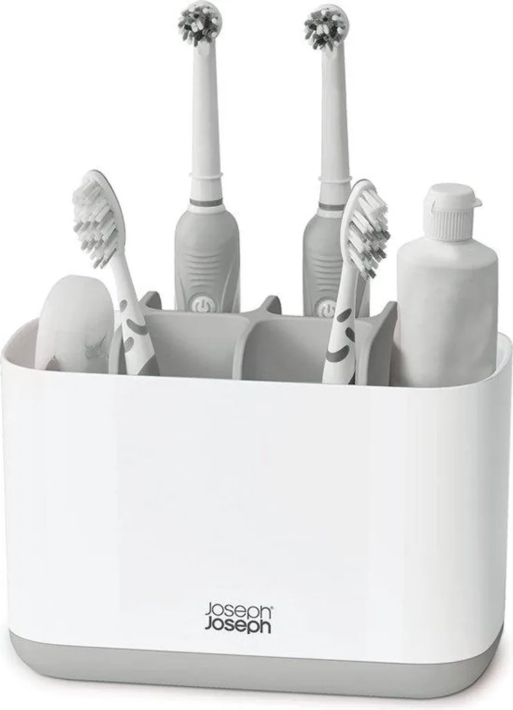 Porte-brosse à dents en plastique bicolore avec socle de stabilité