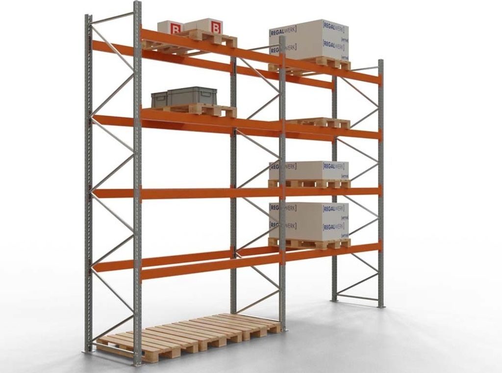 Palettenregal ARTUS - 5 Ebenen - Fachlast 2.325 kg - 4.500 x 5.655 x 1.100 mm (HxBxT) - 2 Felder - Schwerlastregal