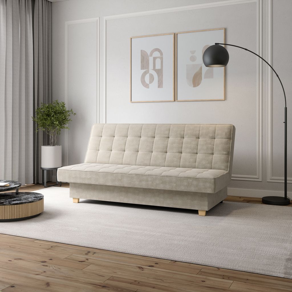 Sofa mit Schlaffunktion und Bettkasten Couch für Wohnzimmer Produktbild 