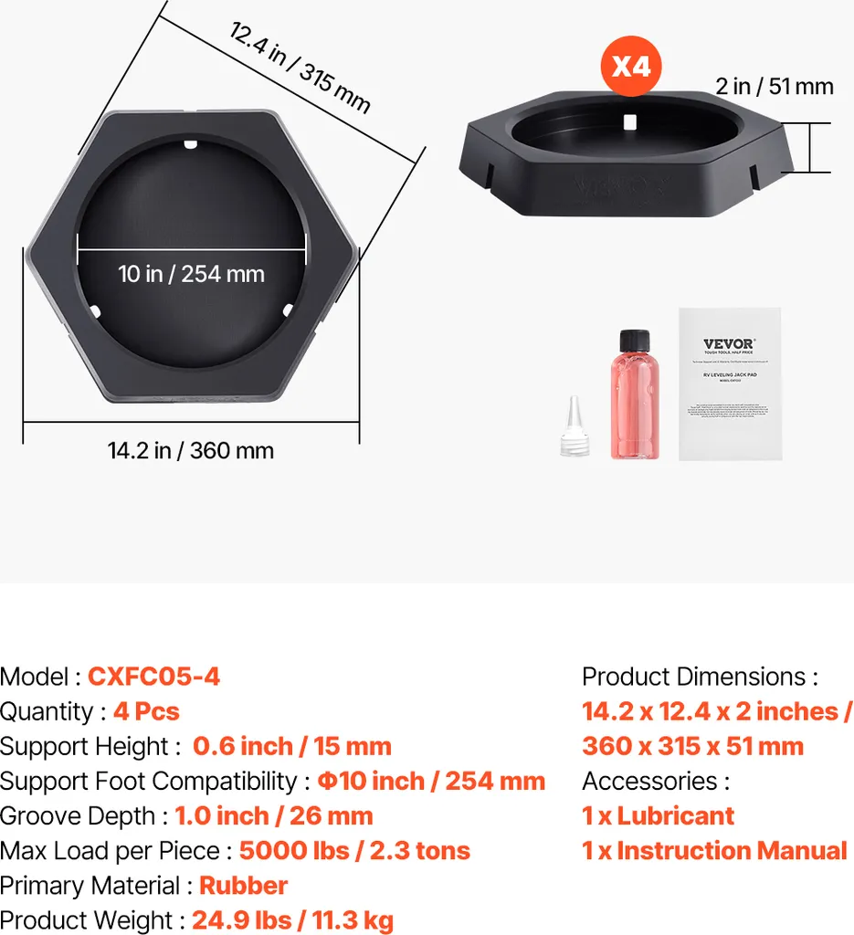 ProPlus Set Di 4 Cuscinetti In Schiuma Per Veranda Camper - Stabilizzatori E Calzatoie - 6