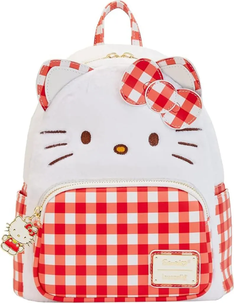 Loungefly - Plecak Premium Hello Kitty 28cm Sanrio - Idealny do Szkoły i Codziennego Użytku