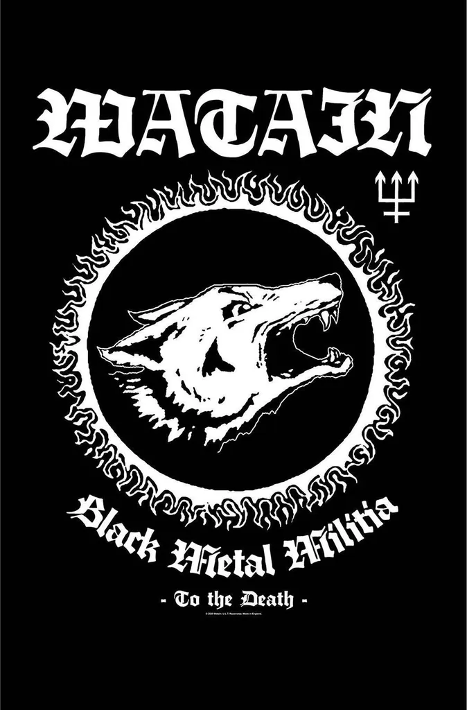 Watain Poster Black Metal Militia Tissu RO6514 106x70cm Noir et Blanc