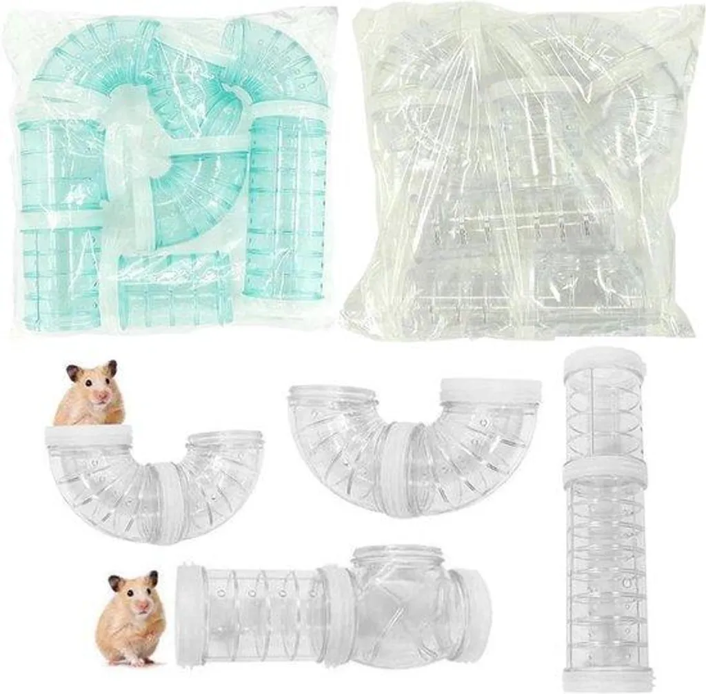 Système de tunnels hamster transparents et ventilés extension cage 8pcs