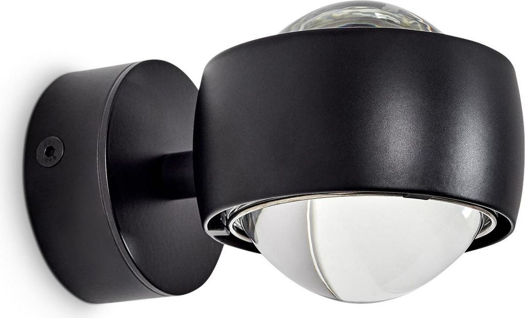 Osacca »Osacca« moderne Wandlampe aus Metall in Schwarz und klaren Glas