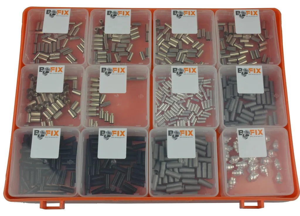 Kit Entretien Vélo Bofix 242900 avec 12 Embouts de Câble de Frein