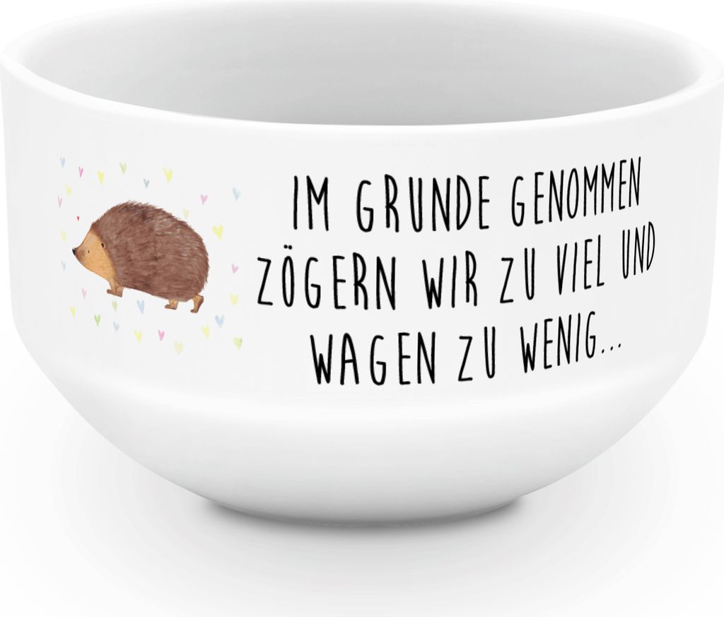 Mr. & Mrs. Panda schale Igel Herzen - Weiß - Geschenk, Schüssel, Leben, Liebe, reisschale, Gute Laune, Obstschale, Vertrauen, Suppenschüssel, po...