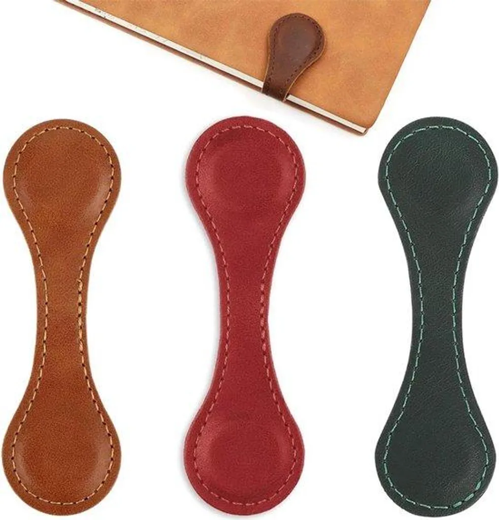Lot de 3 marque-pages magnétiques en cuir pour lecture et bureau pro