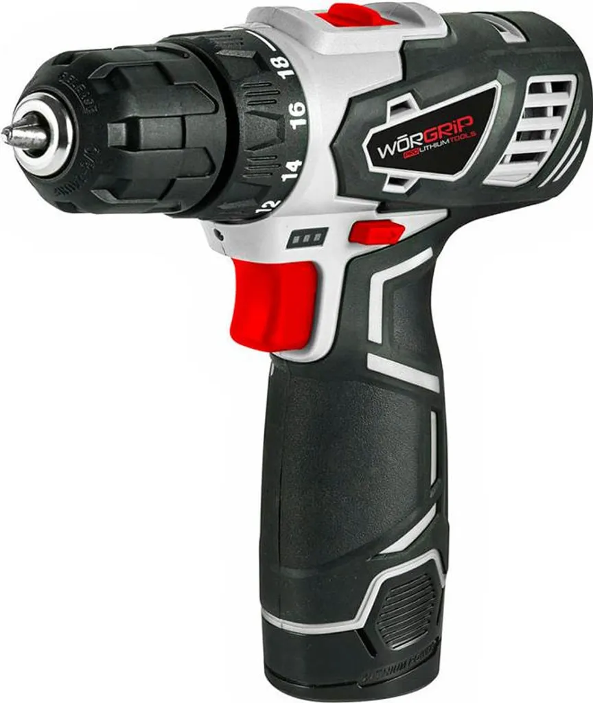 Worgrip Avvitatore 12V Argento con Batteria 1.5Ah | Fai Da Te Senza Sforzo