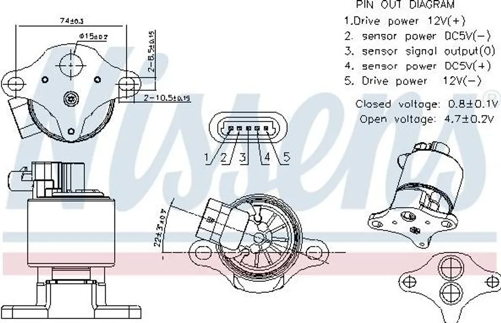 Vanne EGR NISSENS 98361 compatible avec Vectra - OE 17096243 Fiable