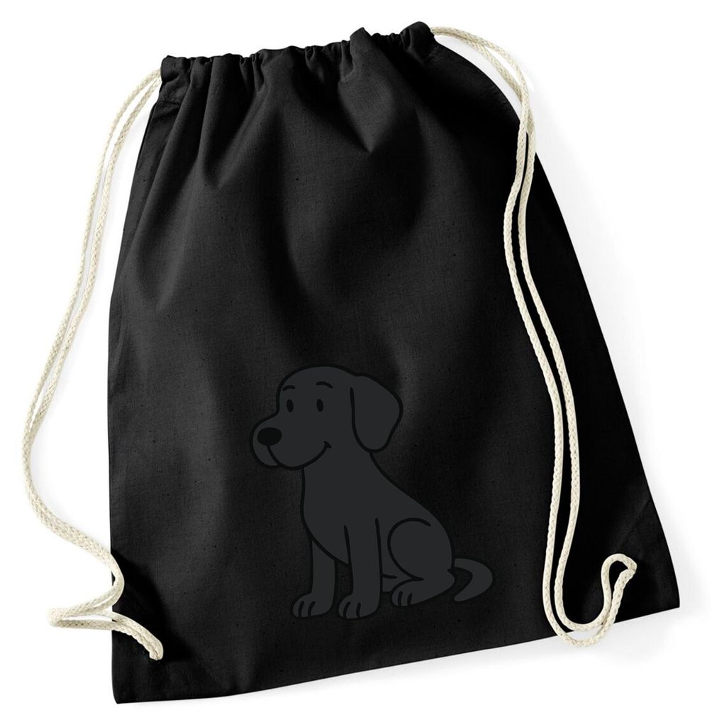 Huuraa Turnbeutel brauner Labrador Retriever Chocolate Labi Comic 12 Liter Black Baumwolle Rucksack Geschenkidee