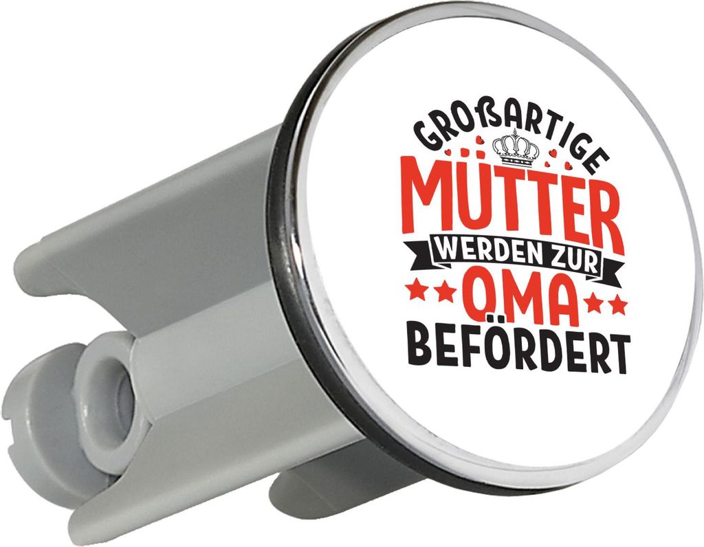 Huuraa Waschbeckenstöpsel Großartige Mütter werden zur Oma befördert 4cm höhenverstellbar Abflussstopfen Geschenkidee