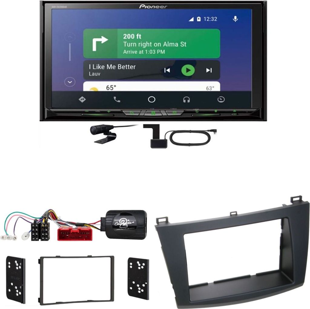 Pioneer AVH-Z9200DAB DAB+ USB CarPlay Android Auto CD Einbauset für Mazda 3 BL