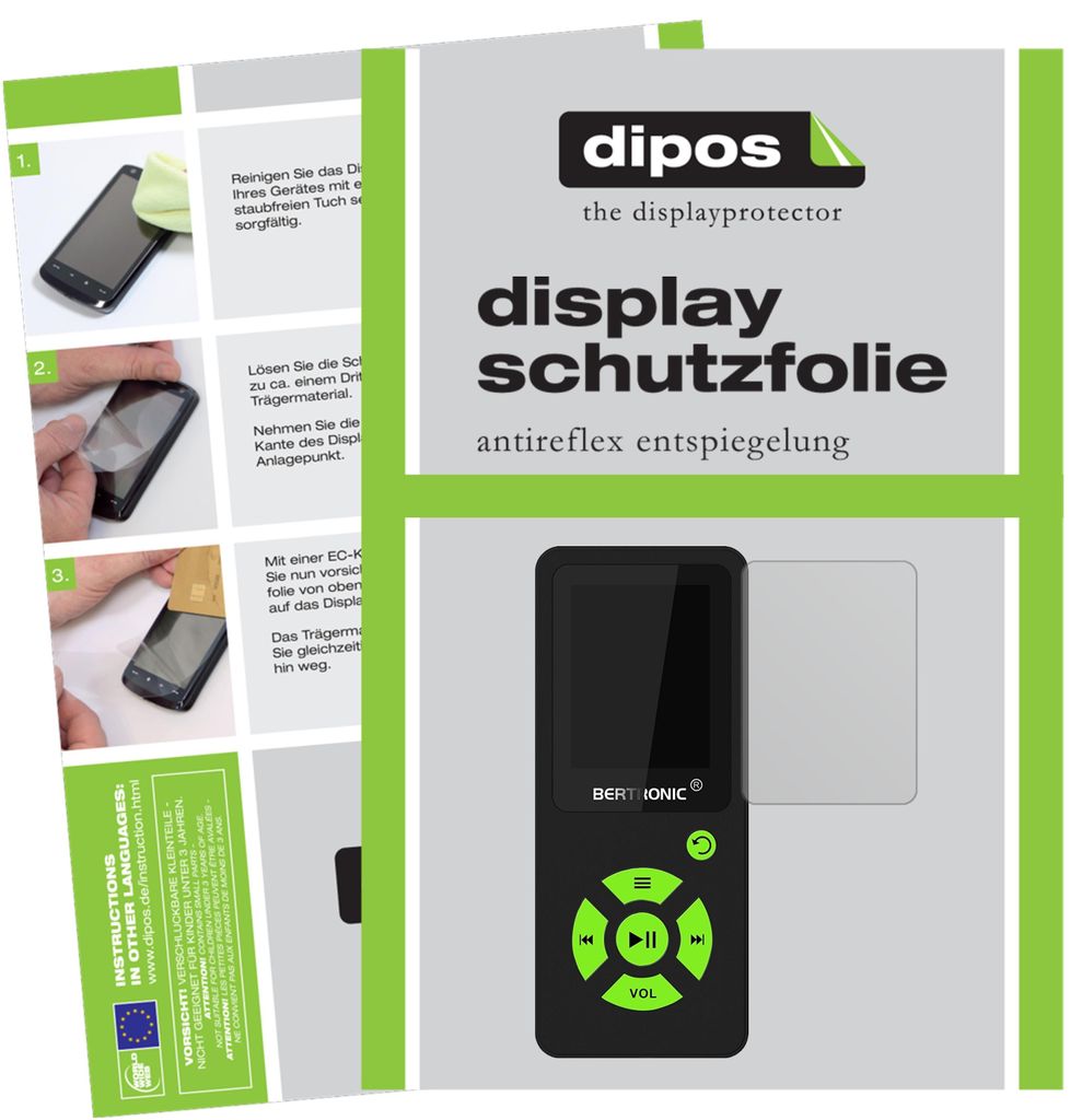 6x Schutzfolie für Bertronic BC07 Royal MP3-Player matt Displayschutzfolie Folie