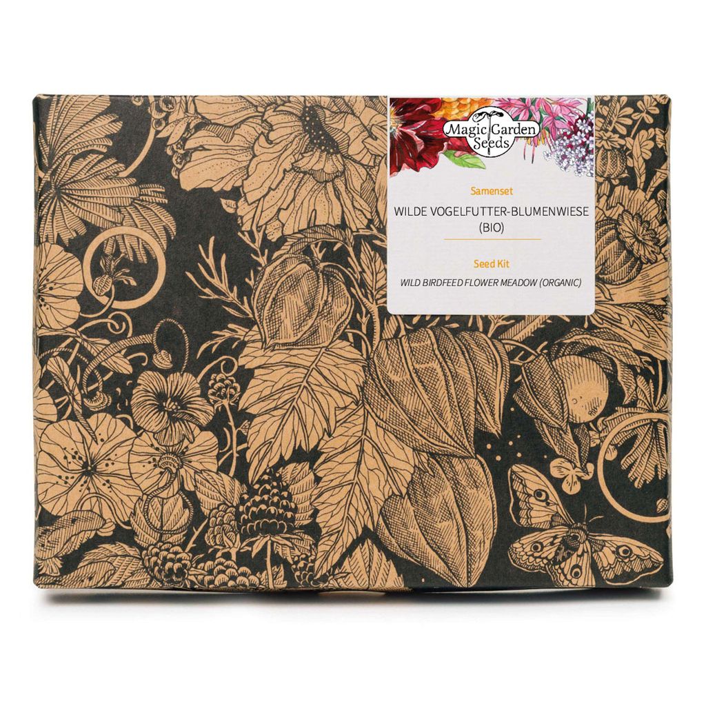 Wilde Vogelfutter-Blumenwiese (Bio) - Samen-Geschenkset mit 5 schönen Wildblumensorten, die im Winter Vogelfutter bereitstellen