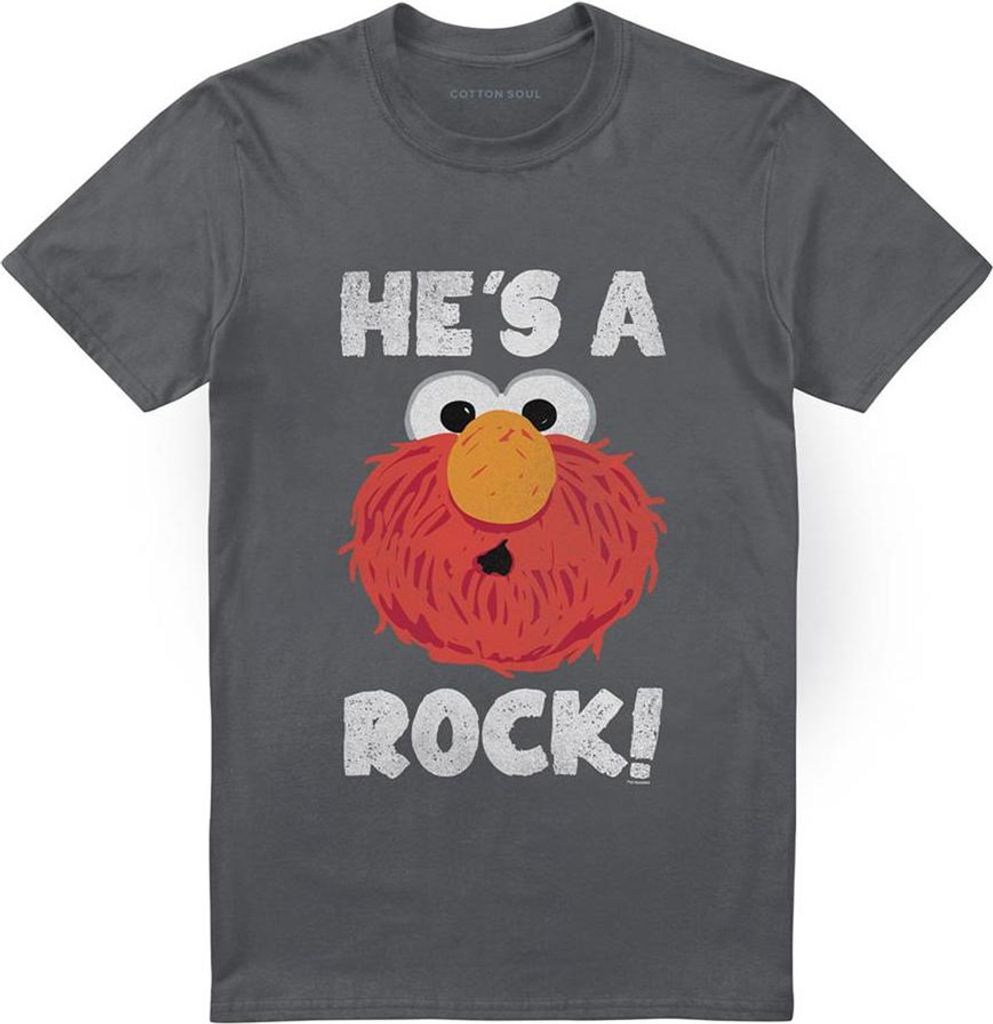 Sesame Street - "He's A Rock" T-Shirt für Herren/Damen Uni TV21511 (XXL) (Holzkohle)