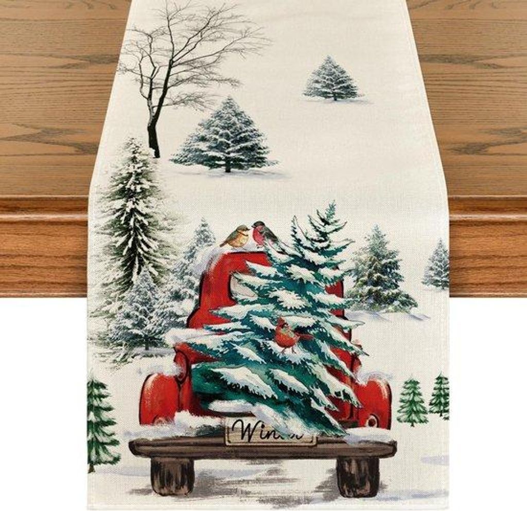 Famanu Tischläufer Wintermotiv - 40 x 100 cm