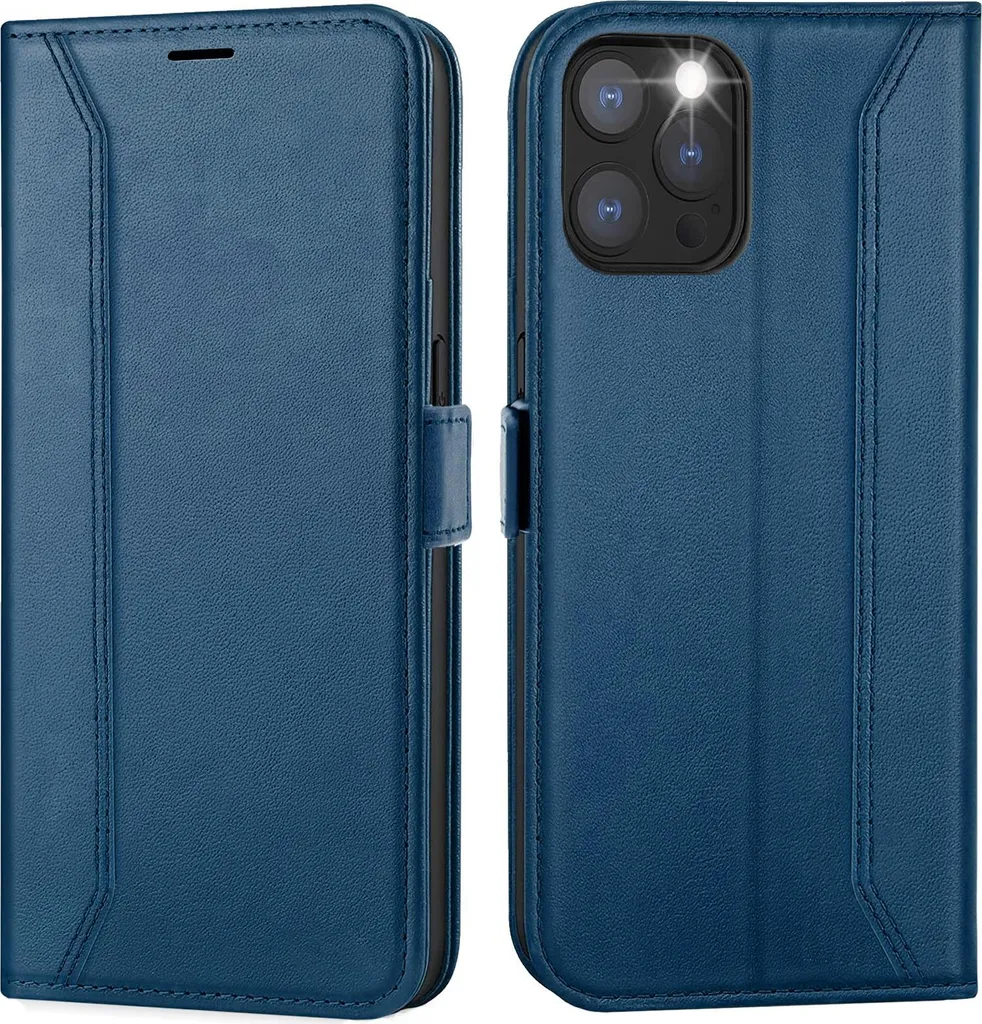 OFFERTA Custodia iPhone 12 / 12 Pro Blu Flip Case - Antigraffio Stand