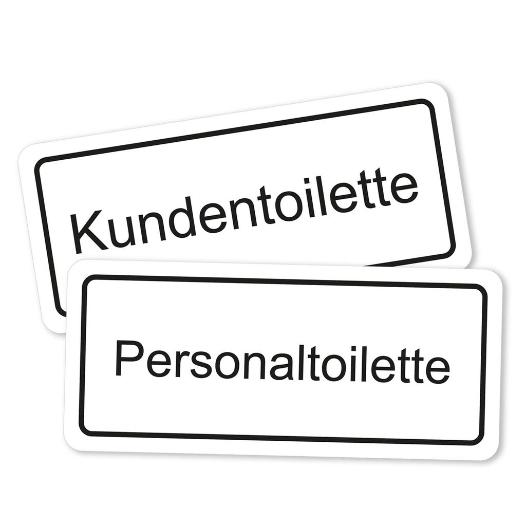 Hinweis-Aufkleber Set Personaltoilette und Kundentoilette I je 25 x 11 cm I Toiletten-Sticker Tür Klebe-Schild WC Sticker neutral I für Restauran...