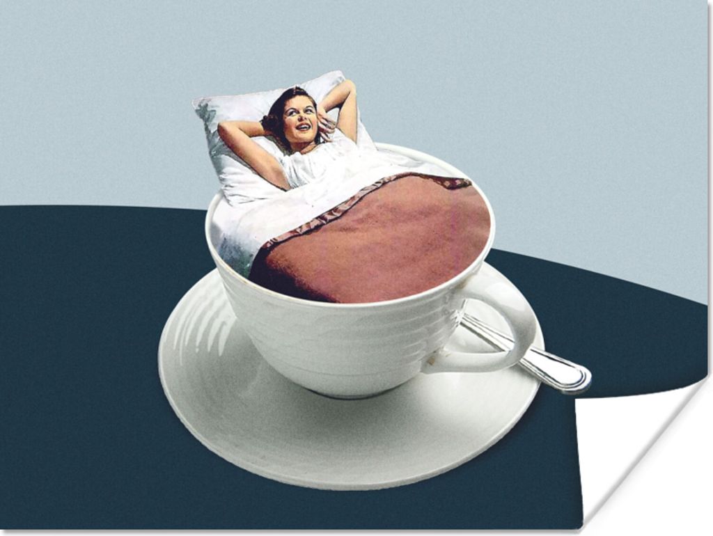 MuchoWow Poster Frau - Kaffee - Jahrgang 80x60 cm - Kunst für zu Hause