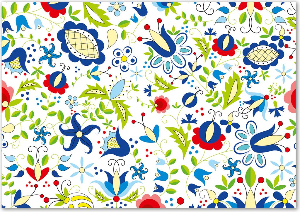 Tulup Glas-Bild - 100 x 70 - Wandbild aus Glas - Wandkunst - Wandbild hinter gehärtetem Sicherheitsglas - Blumen & Pflanzen - Ethnisches Muster ...