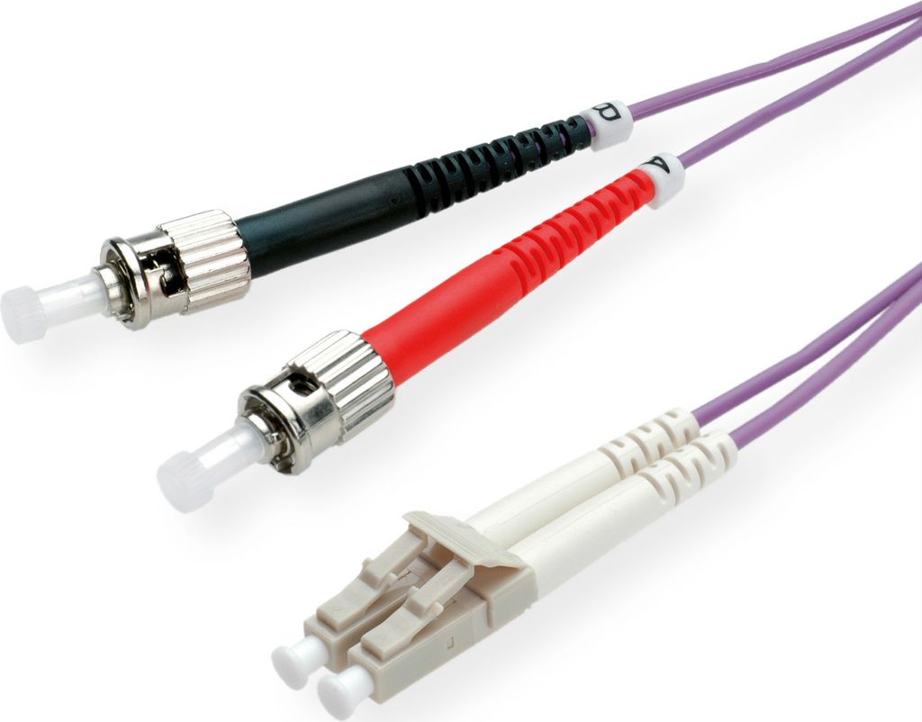 ROLINE LWL-Kabel 50/125μm OM4, LC/ST, violett, 0,5 m