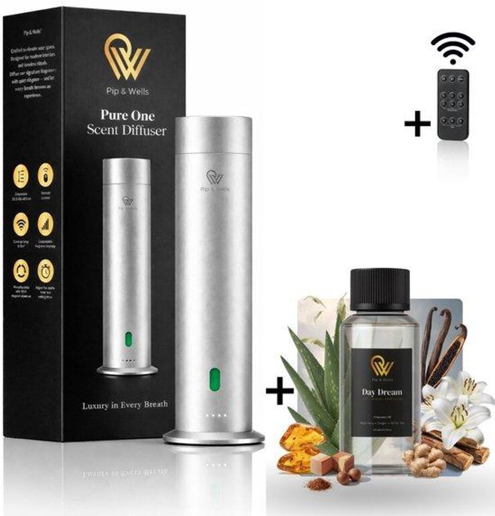 Pip & Wells Pure One Duftdiffusor Silber mit Day Dream, 120 Produktbild 