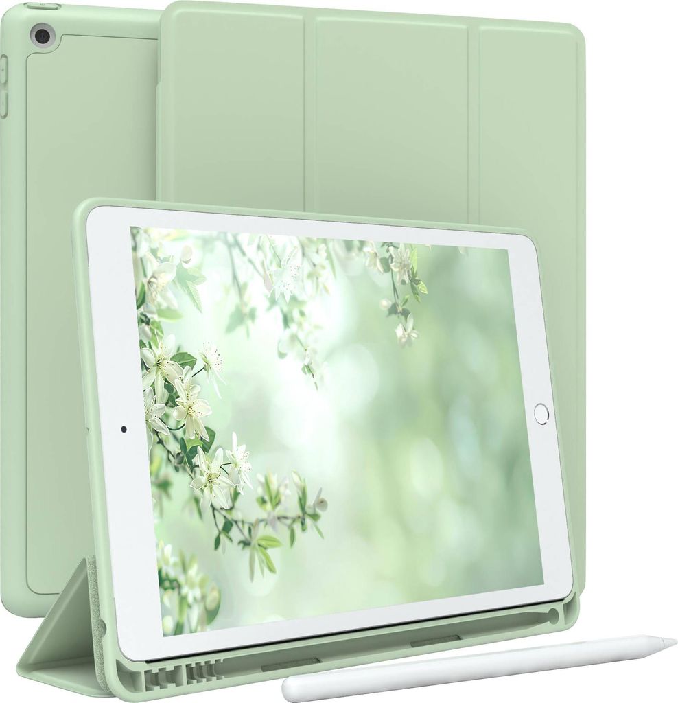 EAZY CASE Smartcase mit Stifthalter für Apple iPad 10,2" (2019, 2020, 2021) Hülle mit Stifthalterung, Tablet Cover aufstellbar 10,2 Zoll in Grün