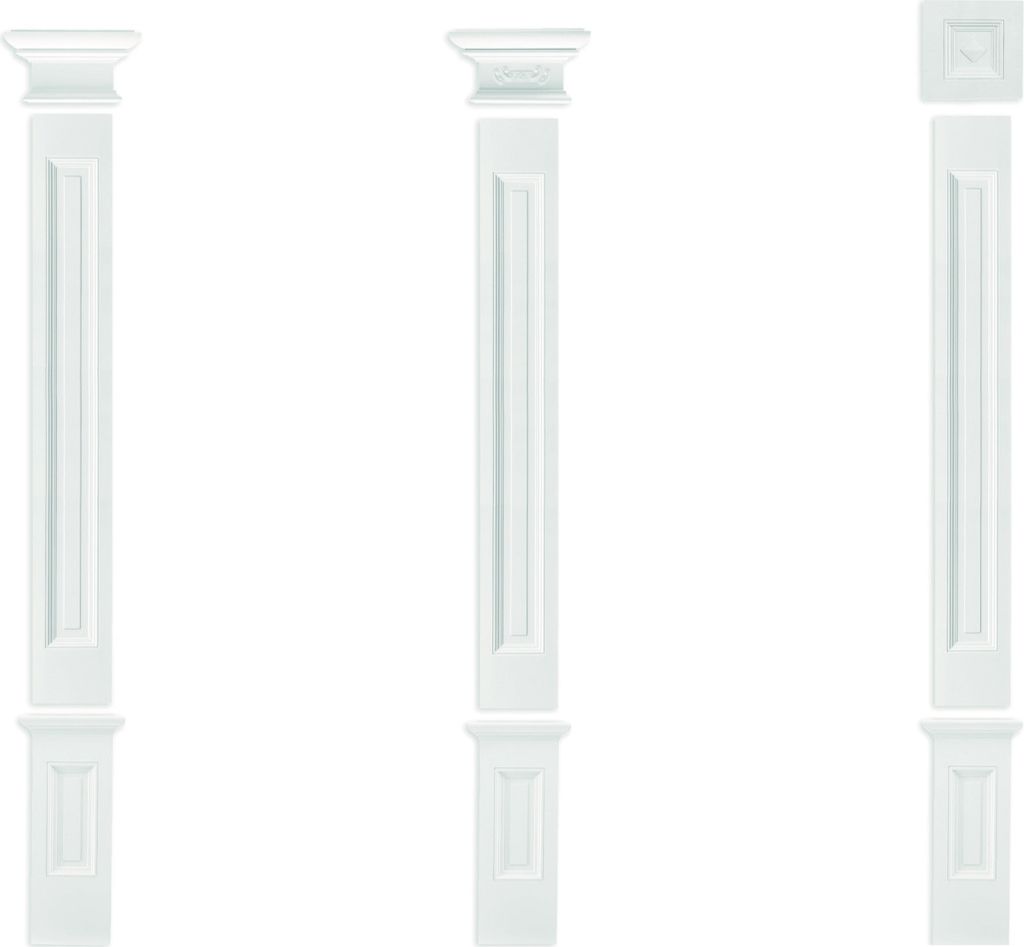 Kapitell für Pilaster | vorgrundierte Oberfläche | Wanddekor | Barock | Stuck | schöner Wohnen | weiß | Polyurethan| 212 x 212 mm | PL267