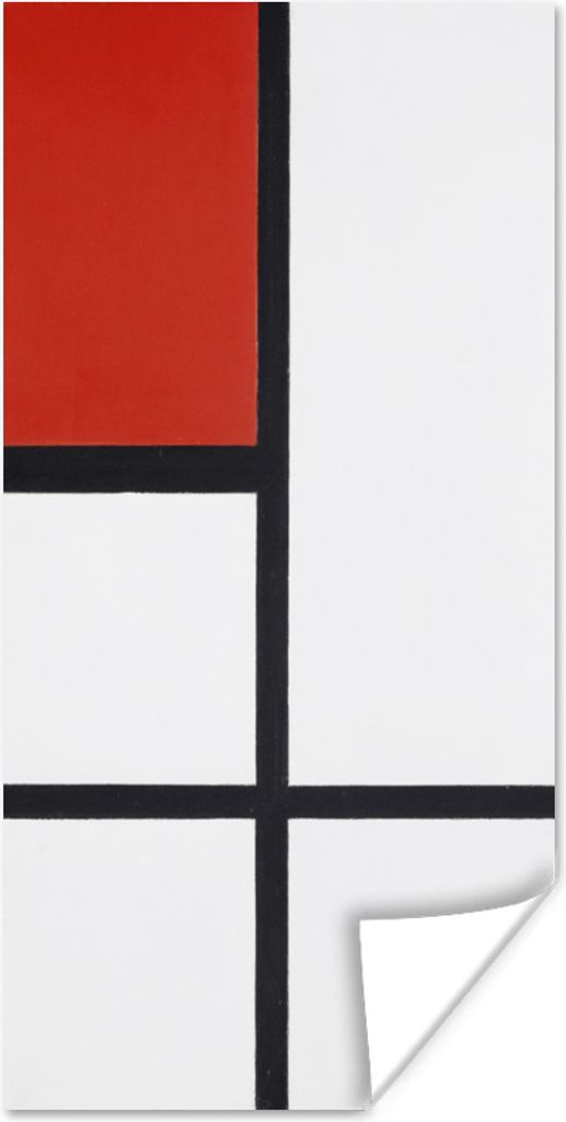 MuchoWow Poster Komposition - Piet Mondrian 40x80 cm - Dekoration