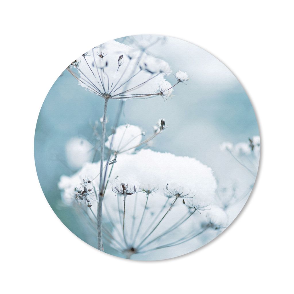 MuchoWow Mauspad Mousepad Schnee - Blumen - Winter - Zweige 30x30 cm - Mousepads - Maus Mat - Pad - Mausunterlage - Tischunterlage - Schreibtisch...