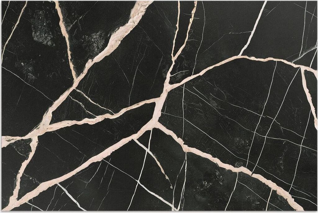 Dunkler rissiger Marmor Glamour-Kontrast – Vinylteppich – 60x90 cm – Outdoor Teppich – Terrasse – Wetterfest – Modern